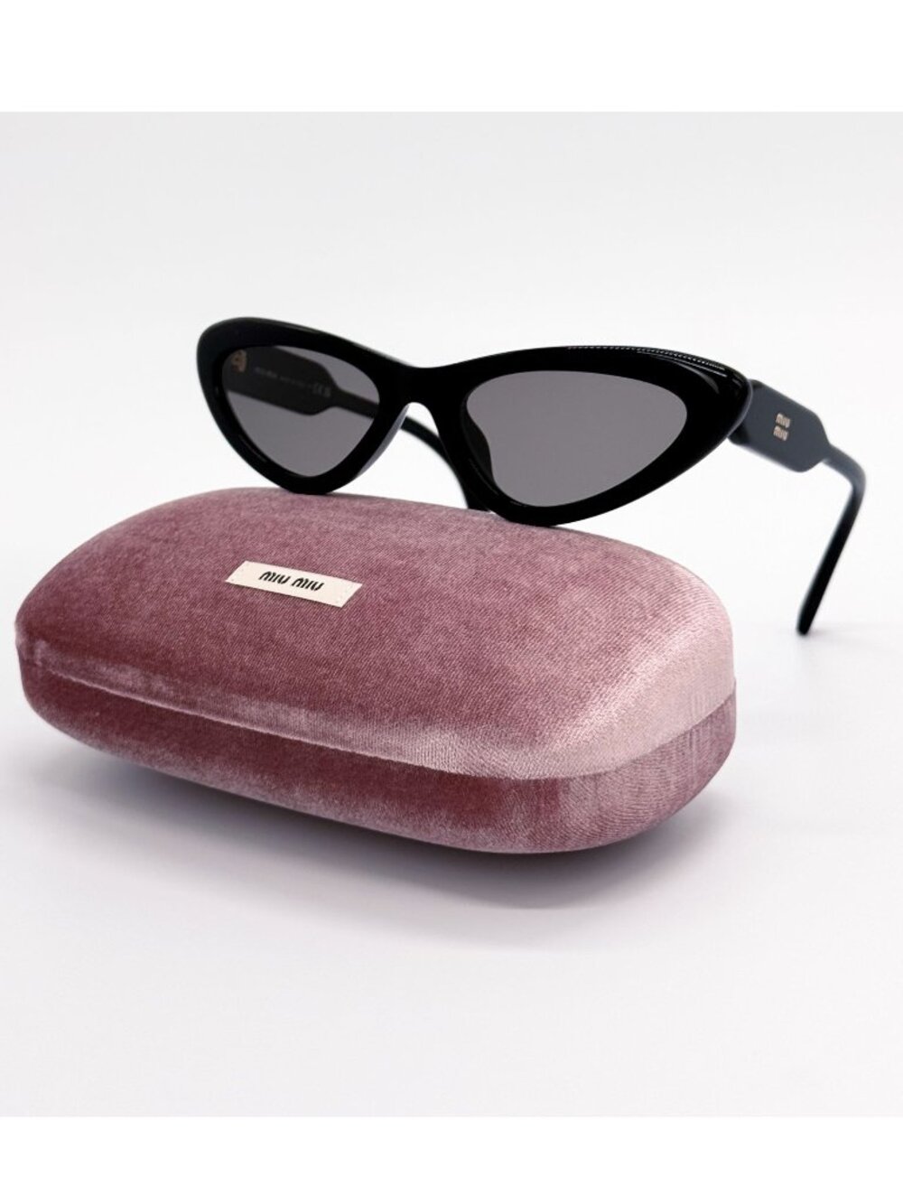 New Miu Miu MUB11SU 16K80Q Black Cat Eye Sunglasses MU B11SU